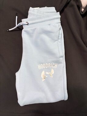 Hoodrich Light Blue Logo Joggers – Men's Relaxed Sweatpants